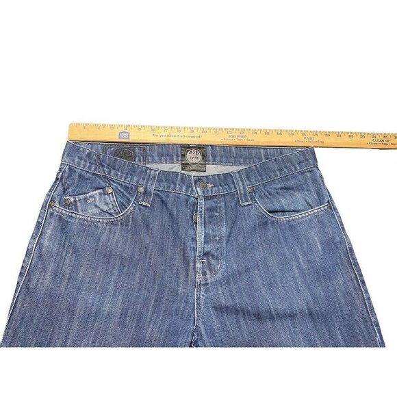 Rock and Republic Taylor Button Fly Jeans 38x28 Bootcut Blue Embroidered Wings - Picture 6 of 12